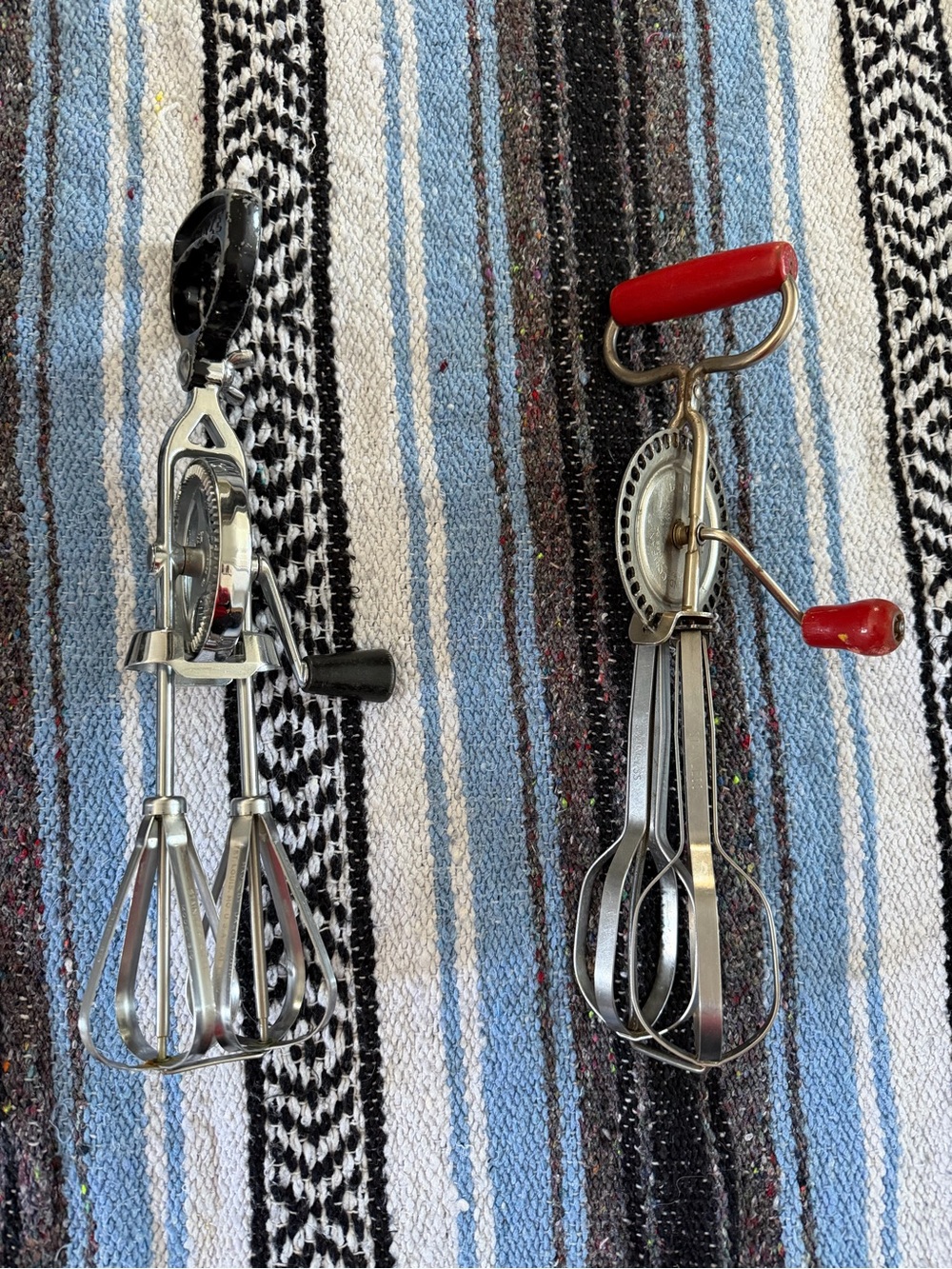 Vintage Hand Crank Egg Beaters - Red & Black Handles